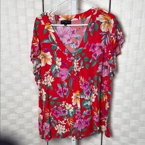 Cynthia Rowley‎ Red Floral Women's Top